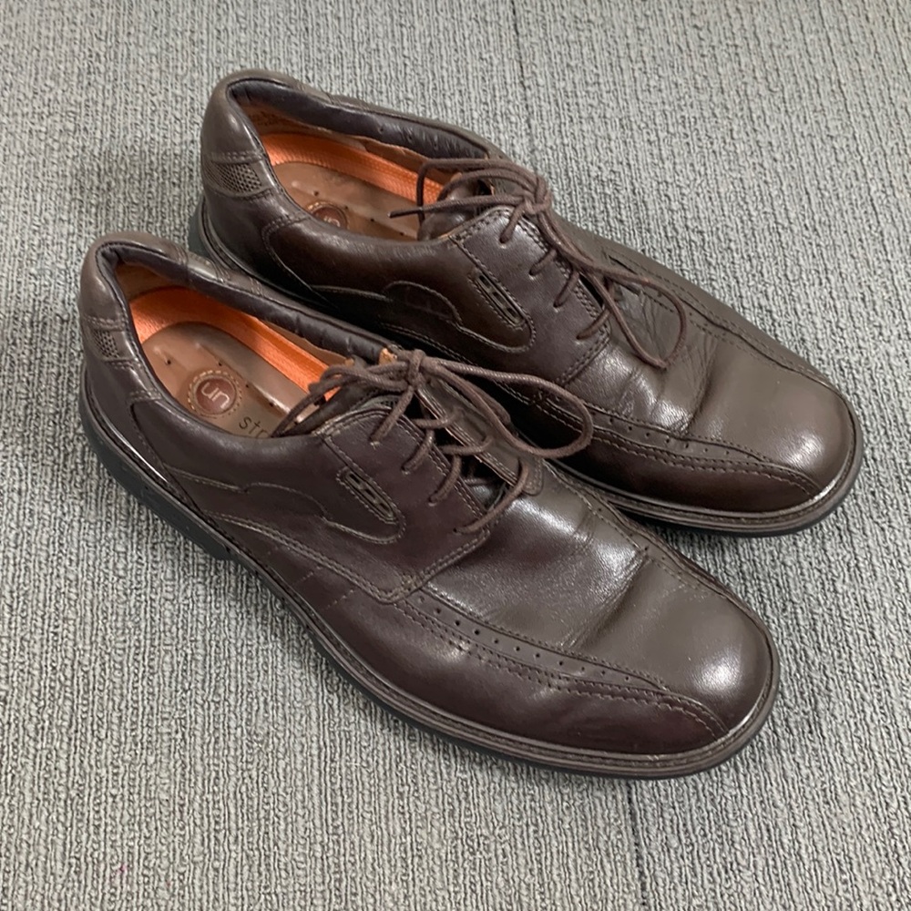 Clarks Unstructured Oxfords Mens Size 9 M Brown Leather Brogue Bicycle Toe 70681